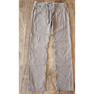 Roark Pants Mens 33 Khaki Nylon Stretch Travel Drawstring Zip Pocket Trail RP281